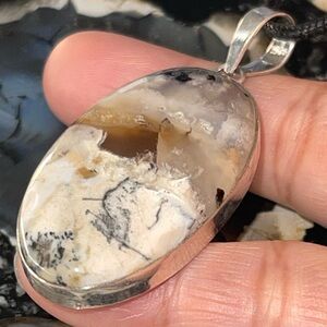 Honey Dendritic Opal Pendant 2 1/4”